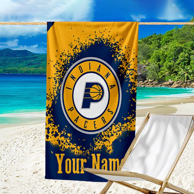 Custom Name Beach Towel Indiana Basketball Team Beach Towel, Soft Microfiber, Gift for Her/Him, Birthday, for Pool, Beach, Travel, Fan gifts