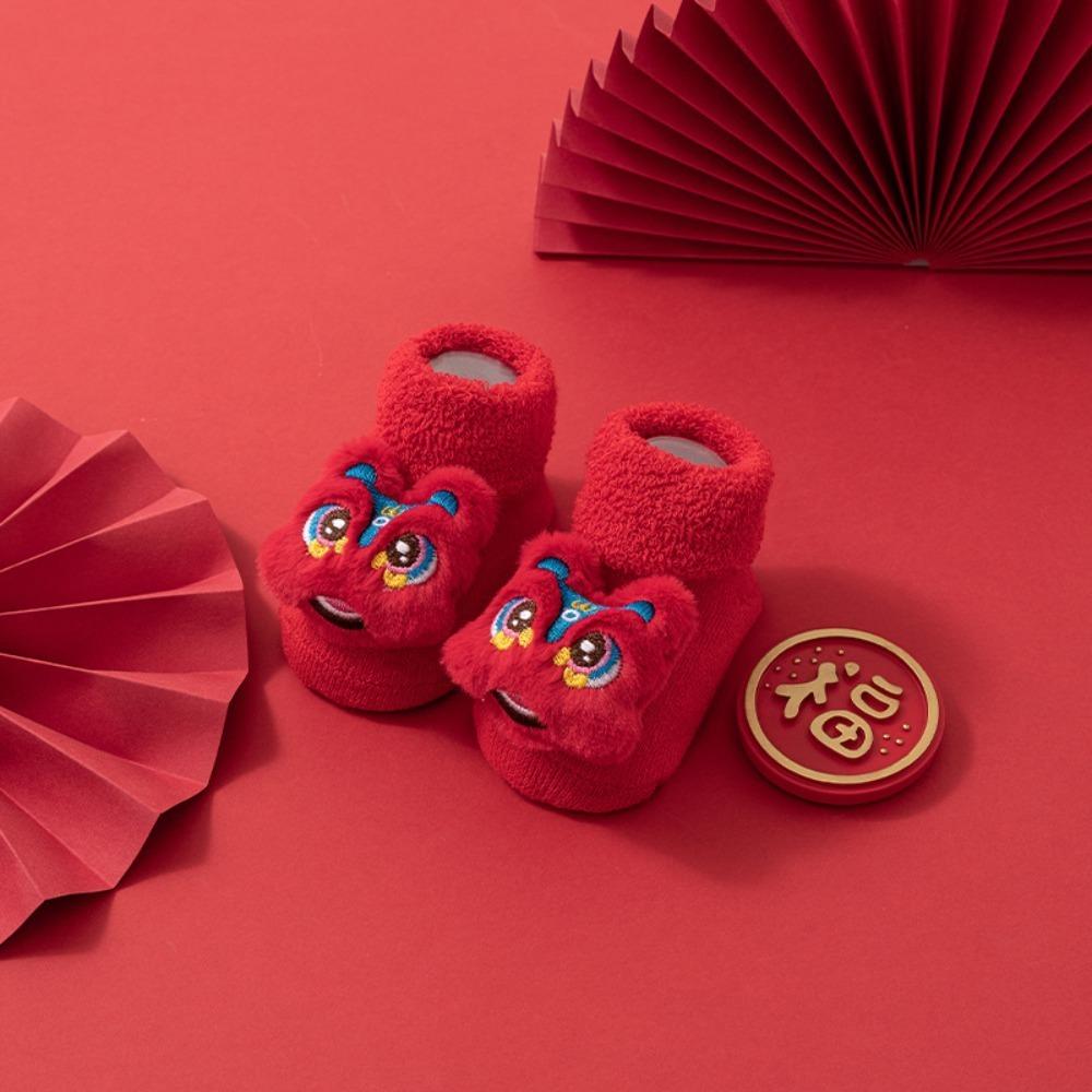 Rabbit Kids Chinese New Year Socks Fortune Cat Longevity Lock Hosiery  New Year