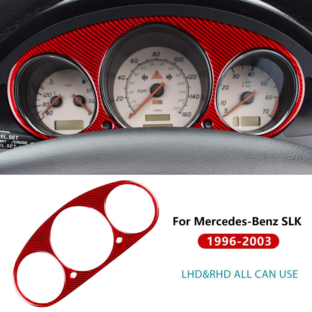Real Soft Carbon Fiber Trim Sticker For Mercedes Benz SLK R170 1996 1997 1998 1999 2000 2001 2002 2003 Car Speedometer Frame