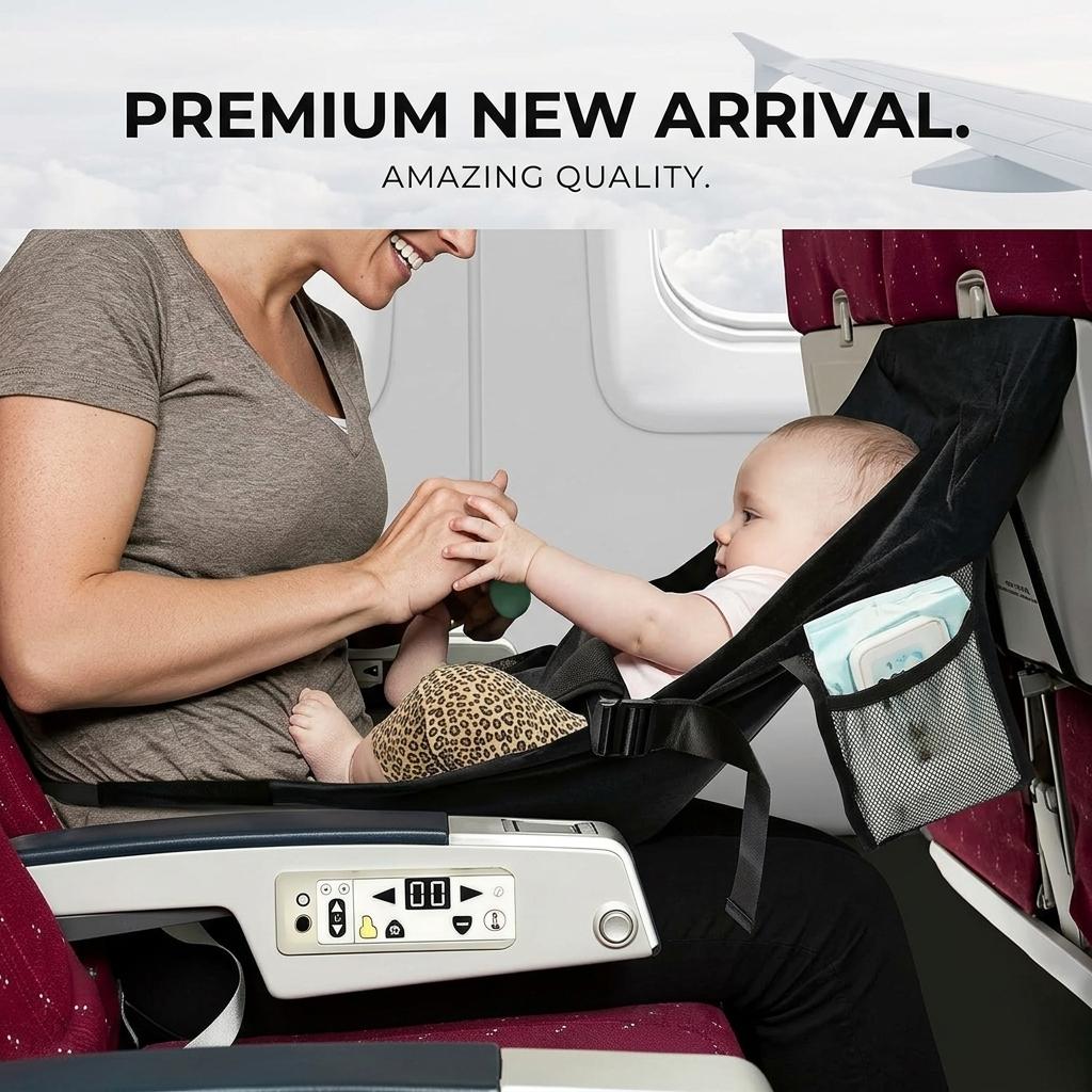 Kids Airplane Seat Extender Portable Toddler Travel Bed Footrest Foldable Flight Essentials for Baby