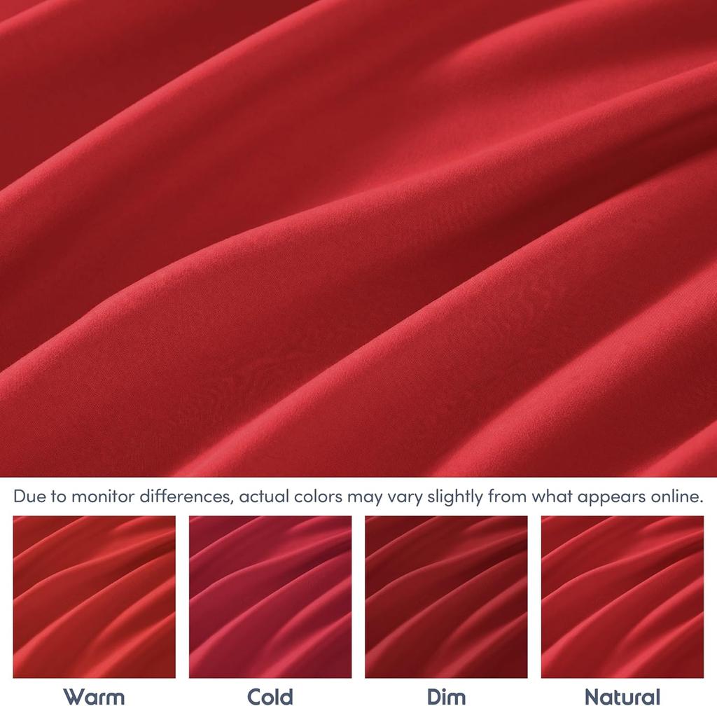 3 предмета Простыня на резинке, Простыня с глубоким карманом, Однотонная, Постельное белье 1,5/1,8, Вариант разных цветов, наволочки