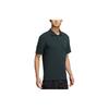 Pure Color Sports Fitness Short Sleeve Polo Shirt Men Tops Dark-Green HM2953