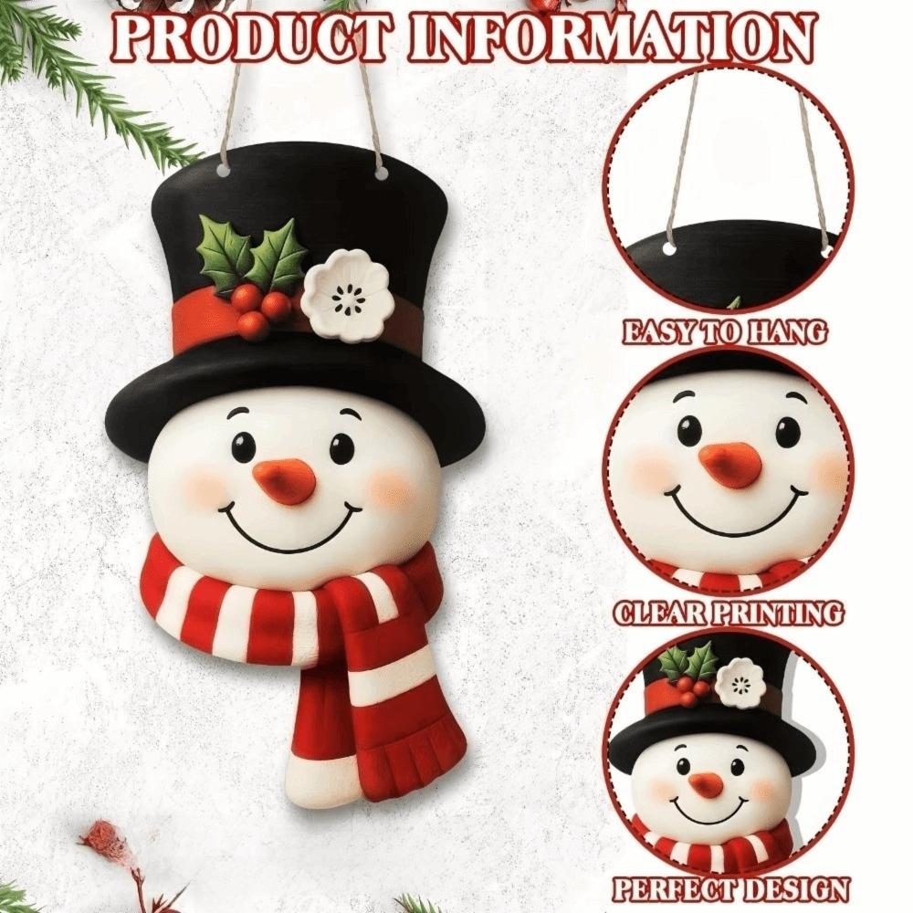 2D Flat Wooden Christmas Wall Decor Rural Style Christmas Snowman Ornament Christmas Wall Decor