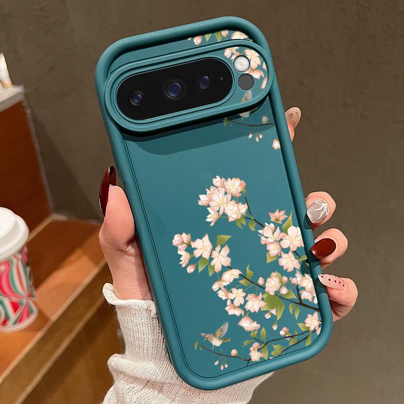 Простой цветочный принт ТПУ мягкий однотонный чехол для телефона для Google Pixel 9 Pro XL 8 Pro 8A защита объектива противоударный матовый бампер чехол