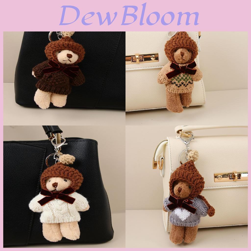 Plush Bear Keychain With Cartoon Animal Pendant For Bags And Gifts