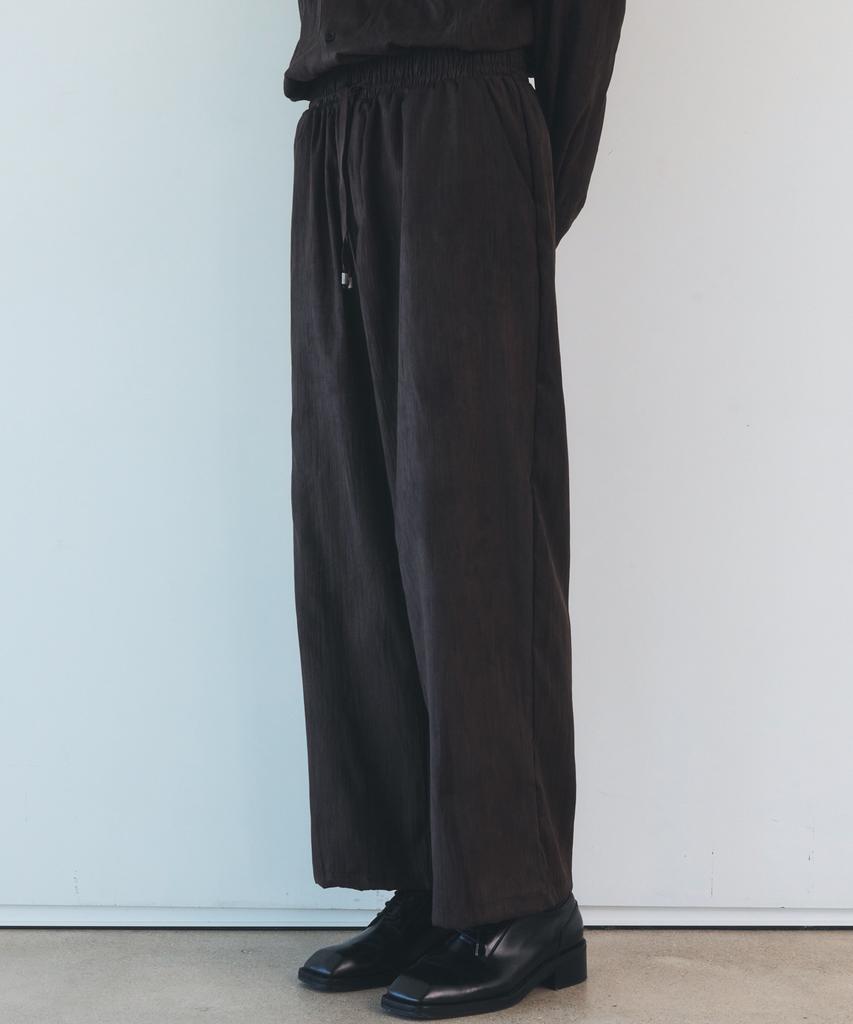 TRIP LE SENS Unisex Suede Pleated Pants_Brown