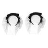 Elegant Black Veil Hair Hoop With Slip Resistant Design 1920s Fascinator Headpiece Headwear For Weddings Evening Event