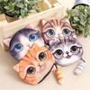 Мягкий плюшевый кошелек для монет, 3D-кошачья мордашка, женский кошелек для монет