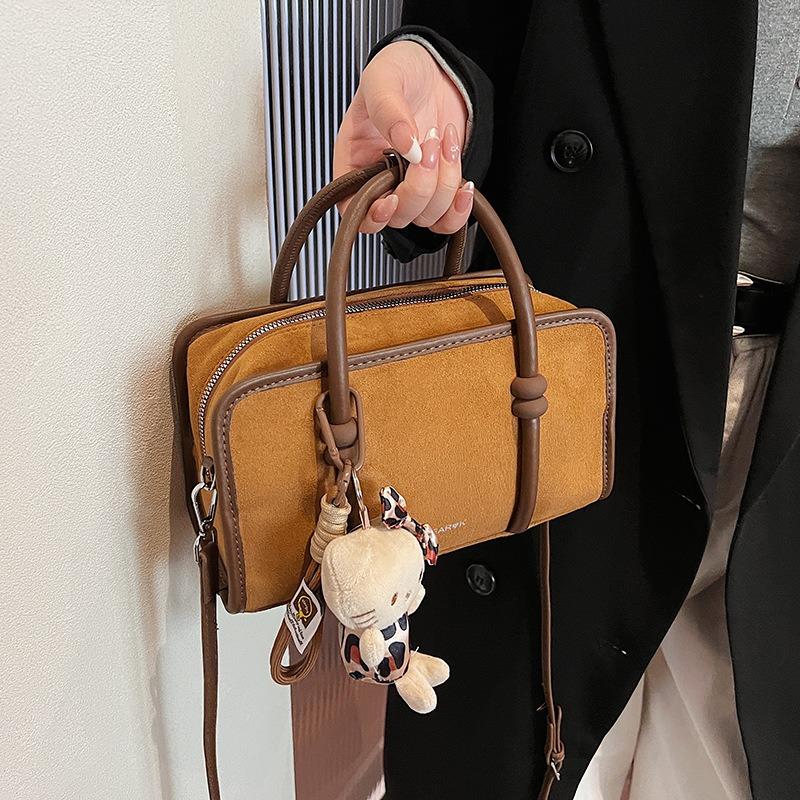 Замшевая сумка женская осенне-зимняя универсальная новая сумка через плечо, сумка-мессенджер, повседневная портативная дорожная сумка-подушка