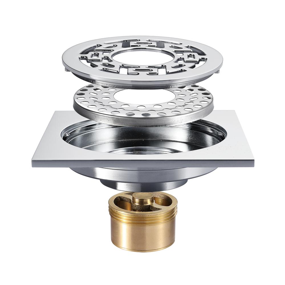 Beyoon Modern Rectangle Bathroom Accessories 4 Inch Anti-odor Shower Chrome Washing Drain Washing Machine Floor Drain
