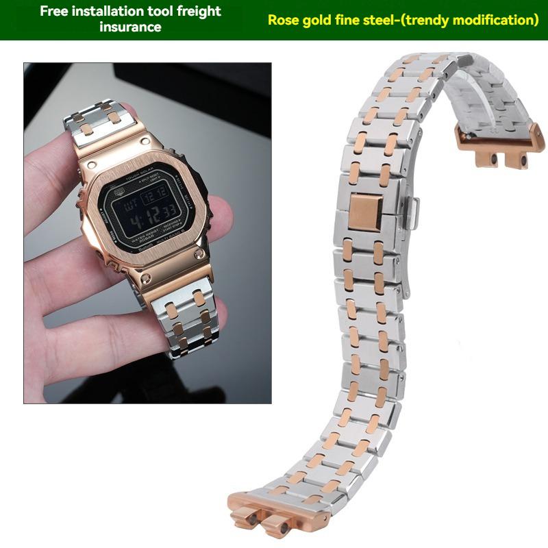 Для G-SHOCK Casio Маленький Серебристый Блок 3459 Серии GMW-B5000 GM-B2100 Модифицированный Мужской Высококачественный Ремешок для Часов из Нержавеющей Стали