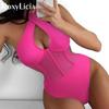 S - XL Underwired Cut Out Halter Women Swimwear One Piece Swimsuit Female Monokini High Cut Bather Bathing Suit Swim Lady