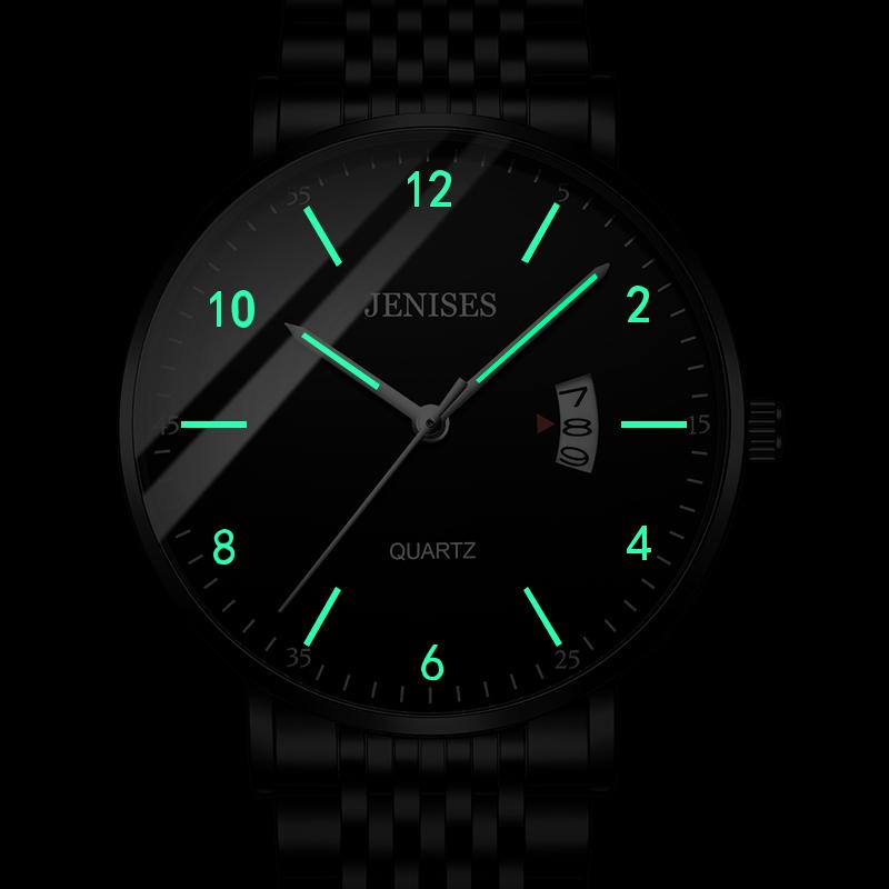 LOUIE JUELEN Elegant Mens Watch Men's Alloy Stainless Steel Quartz Watch 40mm 3BAR Waterproof Luminous Leather Simple Luxury Wristwatch