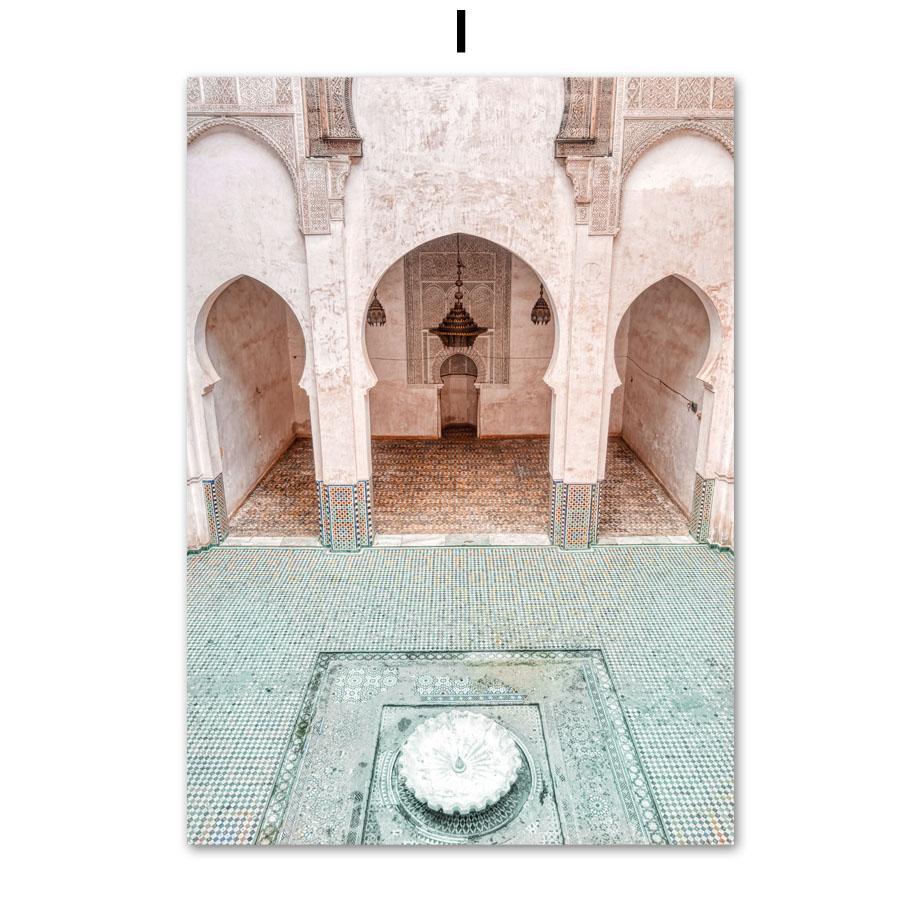 Воздушный шар цветок марокканский дверной фасад Монстера настенная живопись печать на холсте скандинавский плакат Декор фотографии для гостиной