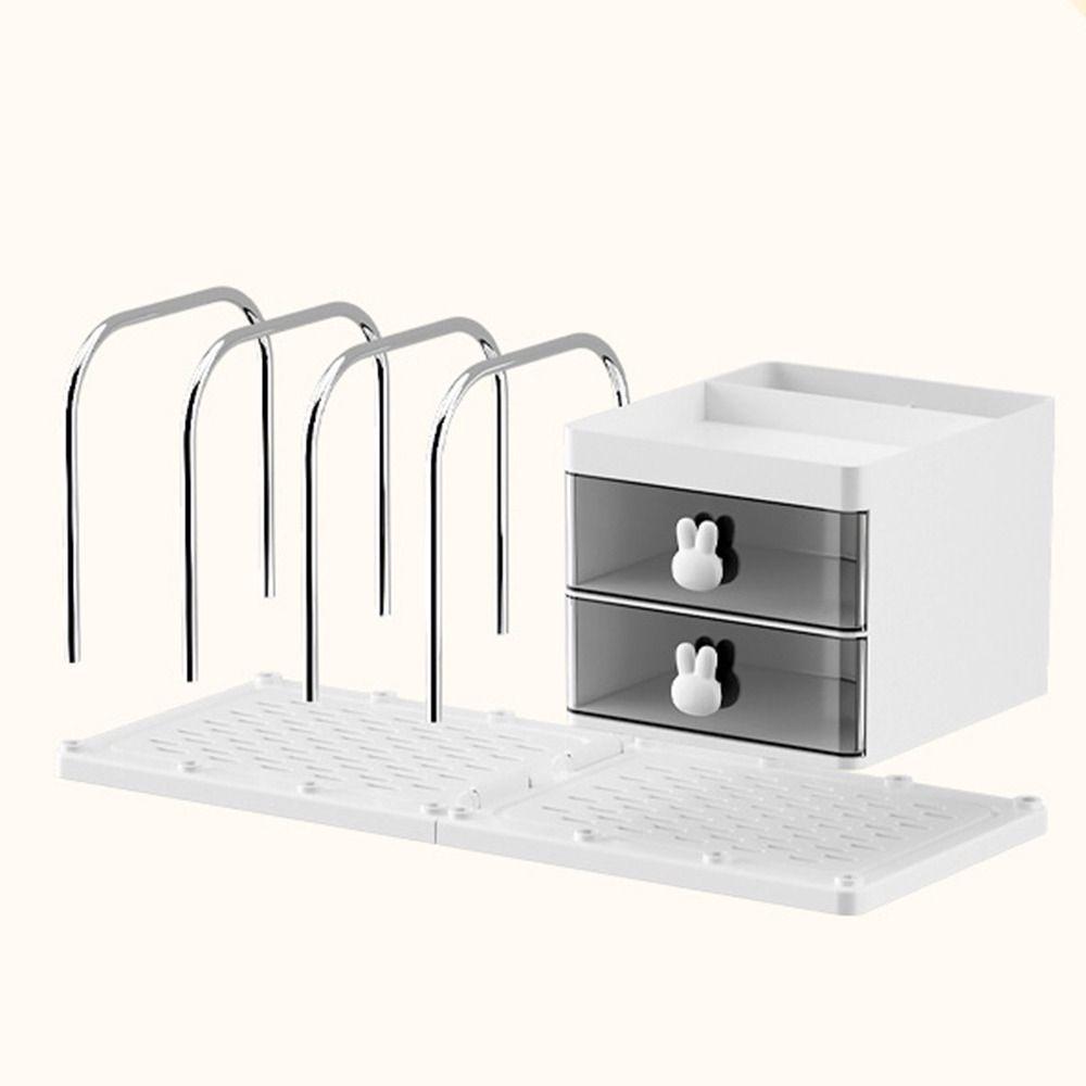 With Storage Box Bookend Book Holder Save Space Books Storage Rack Desk Stand Bookshelf Documents