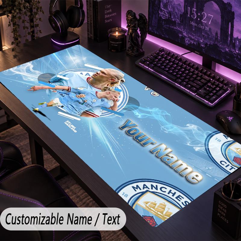 Large Mouse PadErling Haaland Custom Name Text Personalized Desk Mat Non Slip Gaming Pad