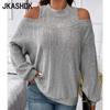 Women's Fashion Casual Spring Fall Solid Color Print Long Sleeve O-Neck Pullovers & Long Sleeves