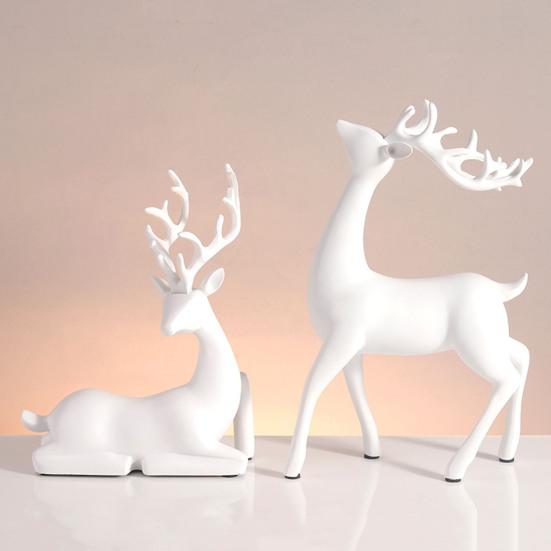 2 шт. настольный орнамент оленя смоляные фигурки оленя стоящего и лежащего оленя