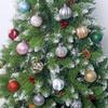 12 штук пластиковых рождественских елочных подвесных шаров, съемных, 12 узоров, украшение для офиса, торгового центра, праздничного украшения
