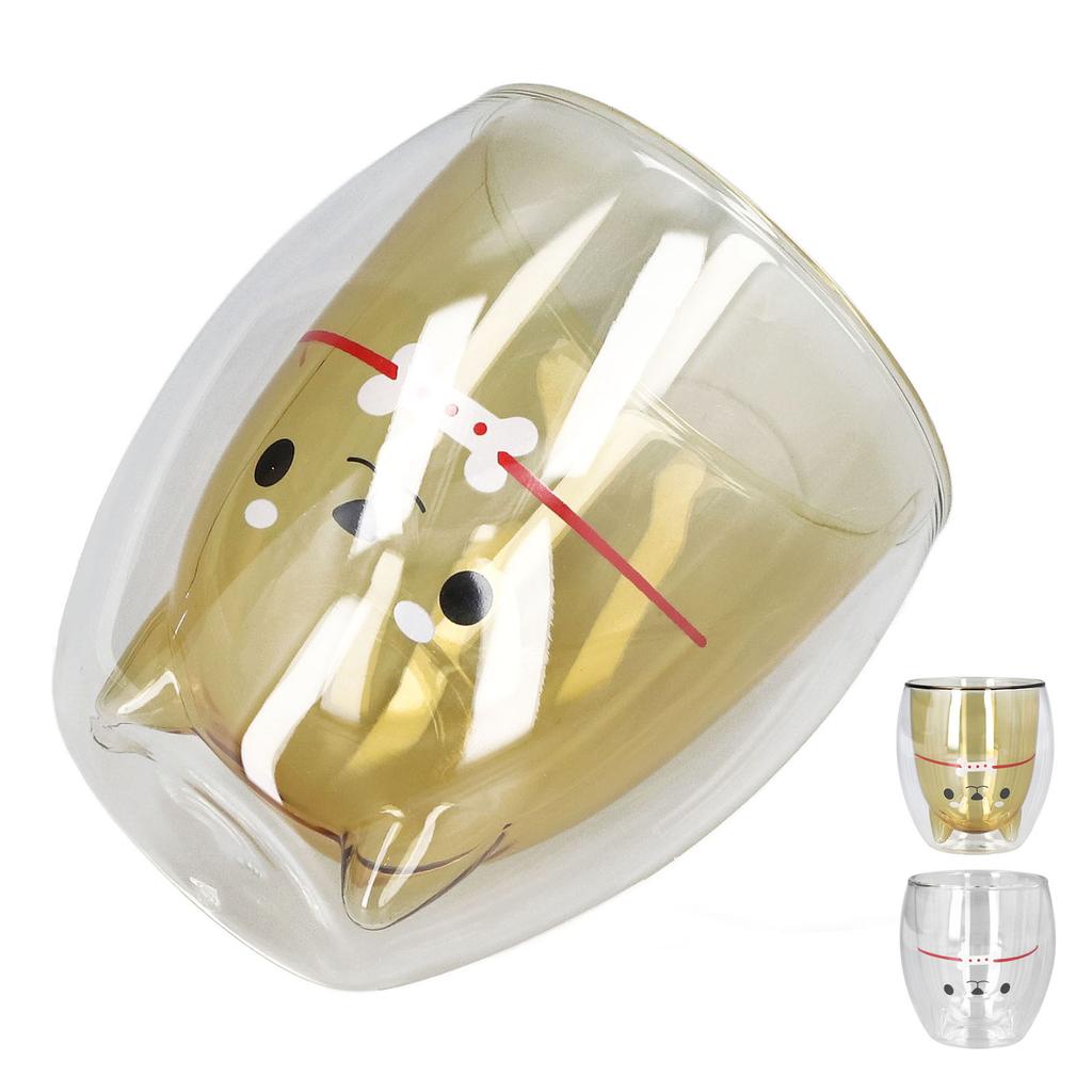 Кружка с двойными стенками в виде мультфильма 280 мл, стеклянная кружка с милым рисунком мышки для воды, чая, кофе, молока