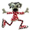 [P5958] - Designer Brooch 'Lilipoupettes' (dog) Red Gray - 50x50 Mm