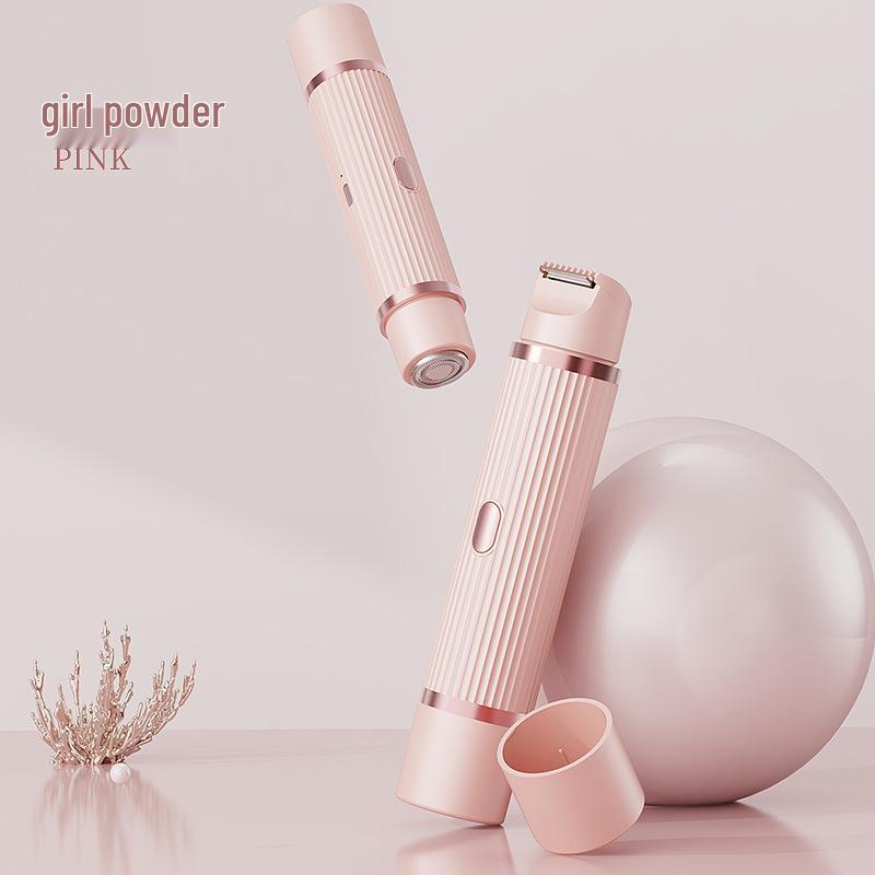 Женский электрический эпилятор с двумя головками и триммер для лобковых волос