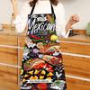 Cooking Apron Sleeveless Comfortable Wearing Clear And Real Image Reusable Anti-stain Waterproof Polyester Pizza Pattern Kitchen Apron Home Supplies