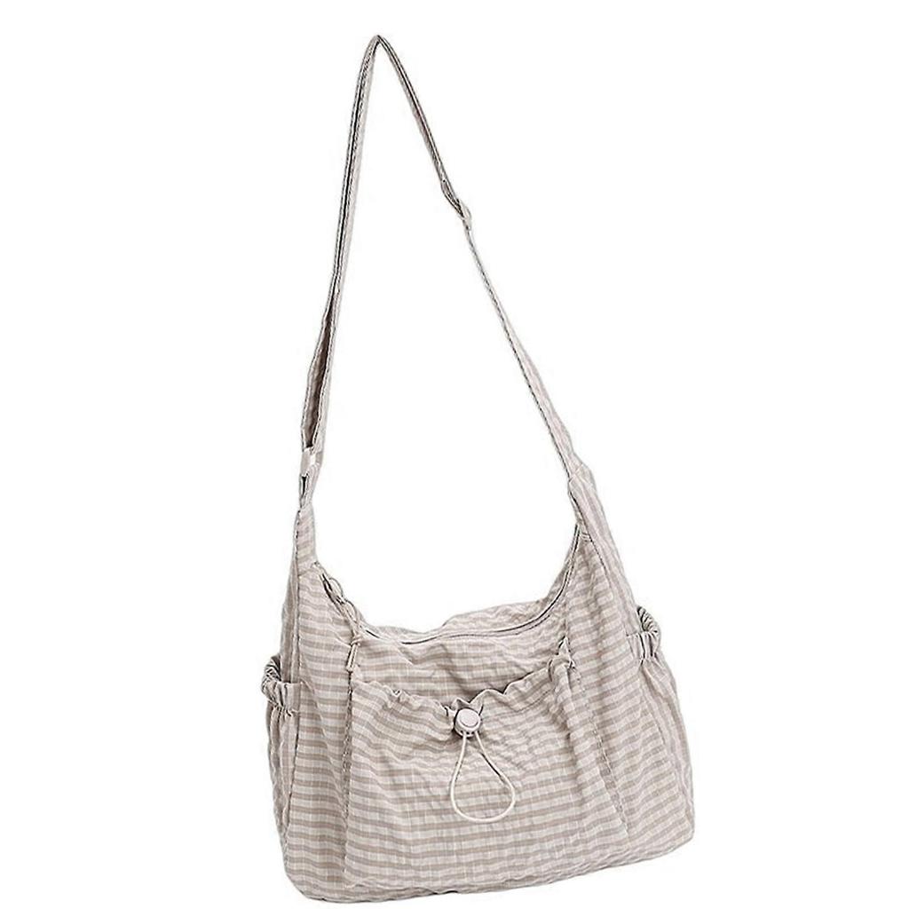 Fashion Unisex Underarm Bag Adjustable Closure Practical Cloth Shoulder Bag Office Commute Outdoor Activities White