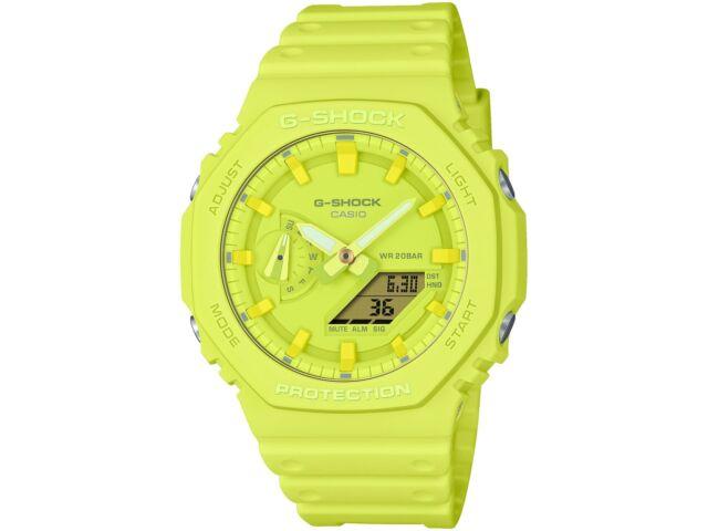 Casio G-SHOCK GA-2100-9A9JF One Tone Series Аналоговые цифровые часы Желтые 45.4 мм