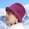 Women Thicken Knitted Hat Flower Crochet Bucket Hat for Elderly Women Winter Warm Fisherman Hat for Outdoor Activities