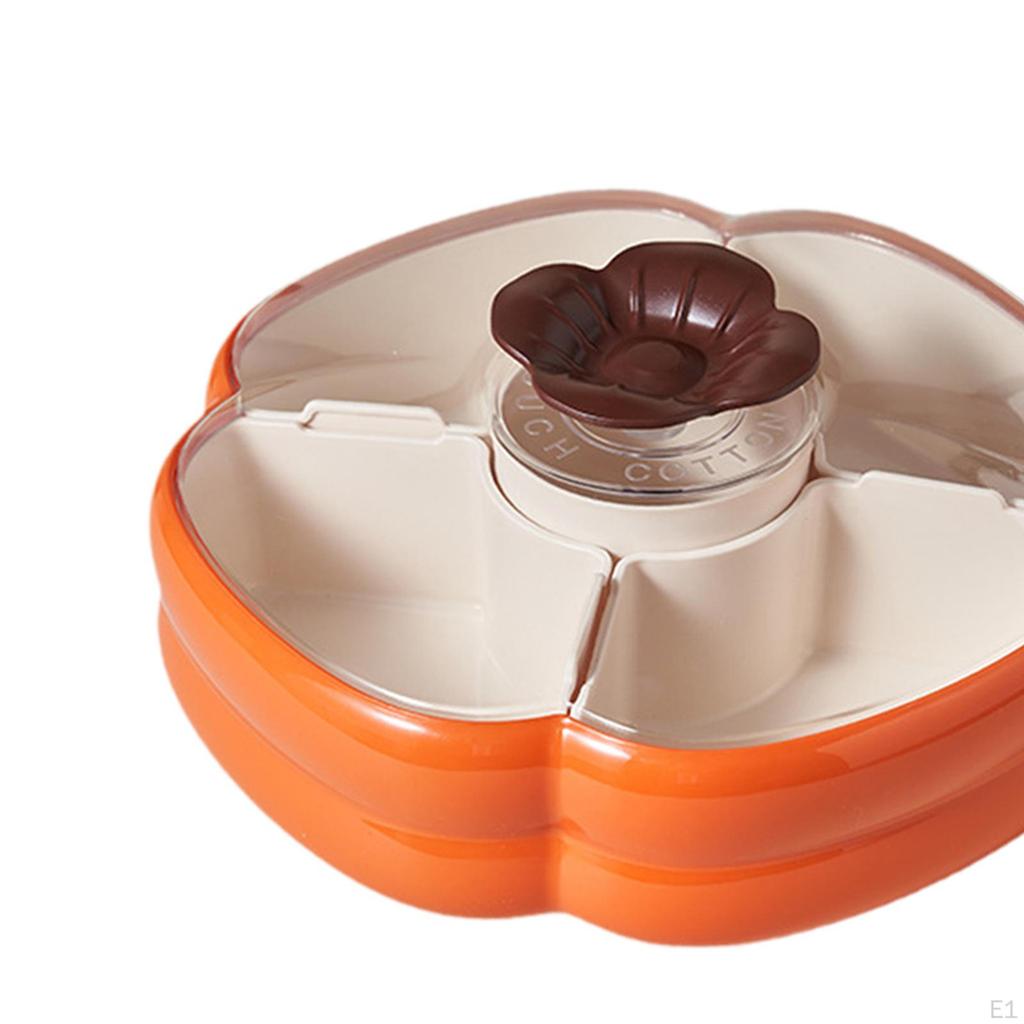 Разделенный поднос для сервировки Органайзер для сухофруктов Тарелка с крышкой Конфетница Круглое блюдо для закусок