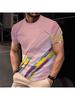 Повседневная полосатая футболка с 3D-принтом для мужчин, топы с коротким рукавом, футболки оверсайз, пуловер с круглым вырезом, уличная мужская одежда, футболка, летняя одежда