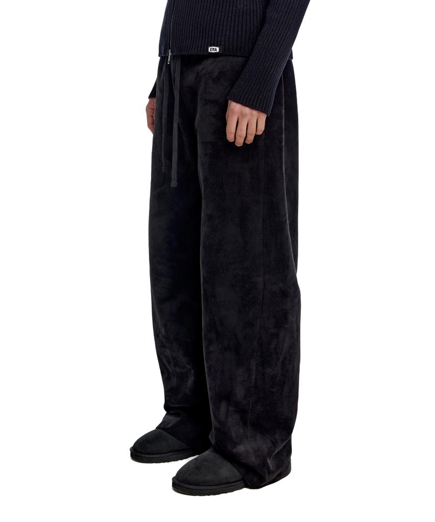 ERA Unisex Suede Effect Track Pants - Black