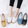 Fashion Women Flats Summer Women Genuine Leather Shoes With Low Heels Slip On Casual Flat Shoes Women Loafers Soft Nurse Ballerina Shoes