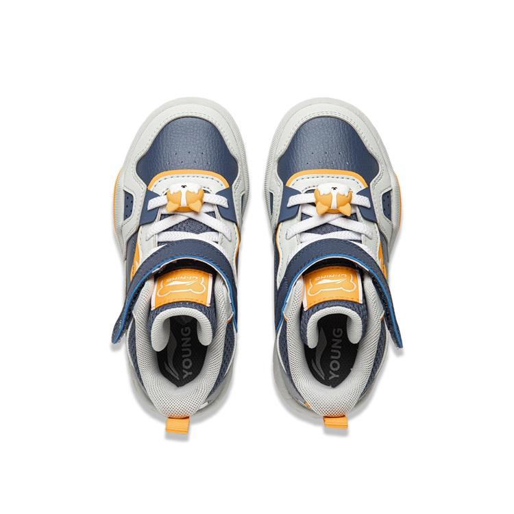 Li Ning Детская спортивная серия Lifestyle Модные универсальные нескользящие амортизирующие износостойкие с отскоком дышащие детские кеды для скейтбординга YKNU100-15