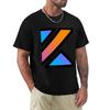Цветная футболка с буквой K из Kotlin, мягкий хлопок, с принтом