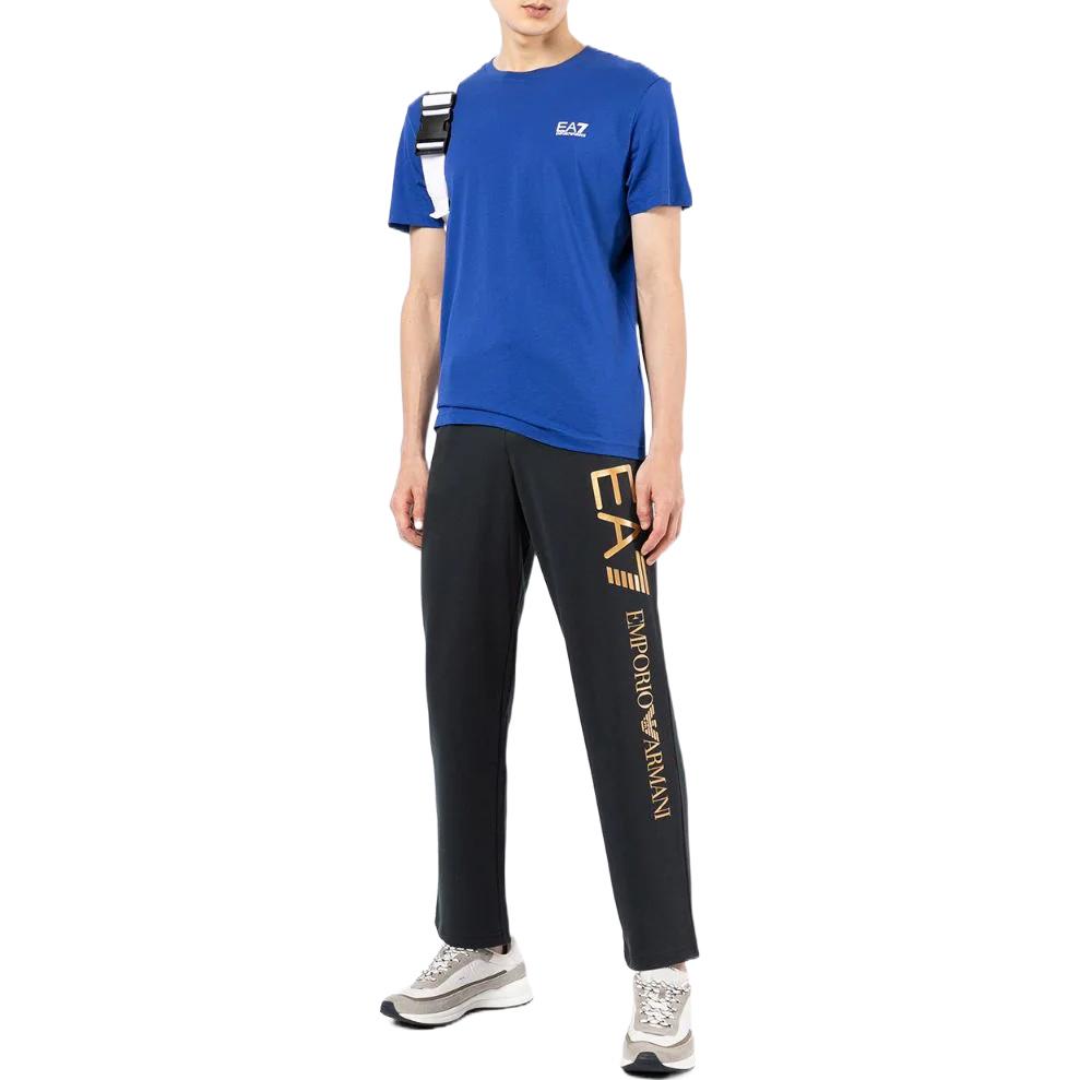 Emporio Armani SS22 Серия EA7 Однотонные С принтом логотипа Эластичный пояс Прямой крой Спортивные брюки Мужские брюки Черный 8NPPC2-PJ05Z-1583