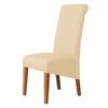 High Back Solid Color Chair Cover XL Size High Elasticity Smooth Fabric Chair Covers for Dining Room Kitchen Stretch Home Decor