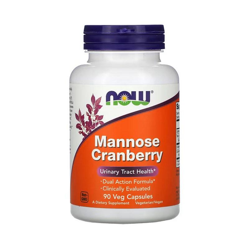 Now Foods Mannose Cranberry Vegetable Capsules 90, 90, 1