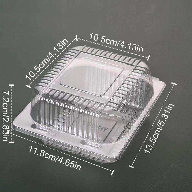 100 шт. коробки для выпечки, тортов, пищевой пластик, экологически чистые одноразовые упаковочные коробки для еды на вынос, суши, прозрачные, 13,3x12,3 см