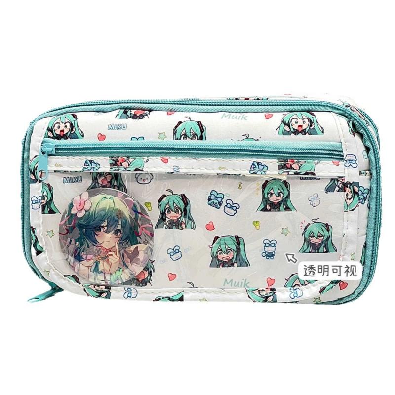 Аниме Хацунэ Мику Сумка-пенал Кавайи Пенал Мультяшный Держатель для канцелярских принадлежностей Сумка Пенал для ручек Косплей Школьные принадлежности для студентов Подарок
