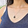 Genuine Black onyx necklace Onyx oxidized necklace for women Handmade silver necklace Black gemstone pendant necklace Bridesmaid gifts