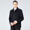 Autumn and Winter Cashmere Coat Men's Short Winter Thickened Middle-aged Casual Down Lining Lapel Woolen Coat