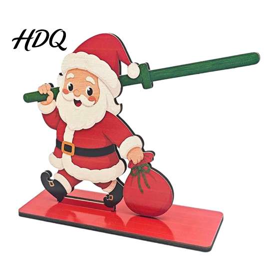 Деревянный держатель для бумаги Рождественский деревянный держатель для салфеток Санта Снеговик Олень Настольный держатель для салфеток Многоразовый праздничный кухонный аксессуар С подставкой с