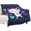 Axolotl Axolotl Dark Blue Background Axolotl Love Adorable Axolotl Cute Axolotl Adorable Salamander Cute Sal Throw Blanket