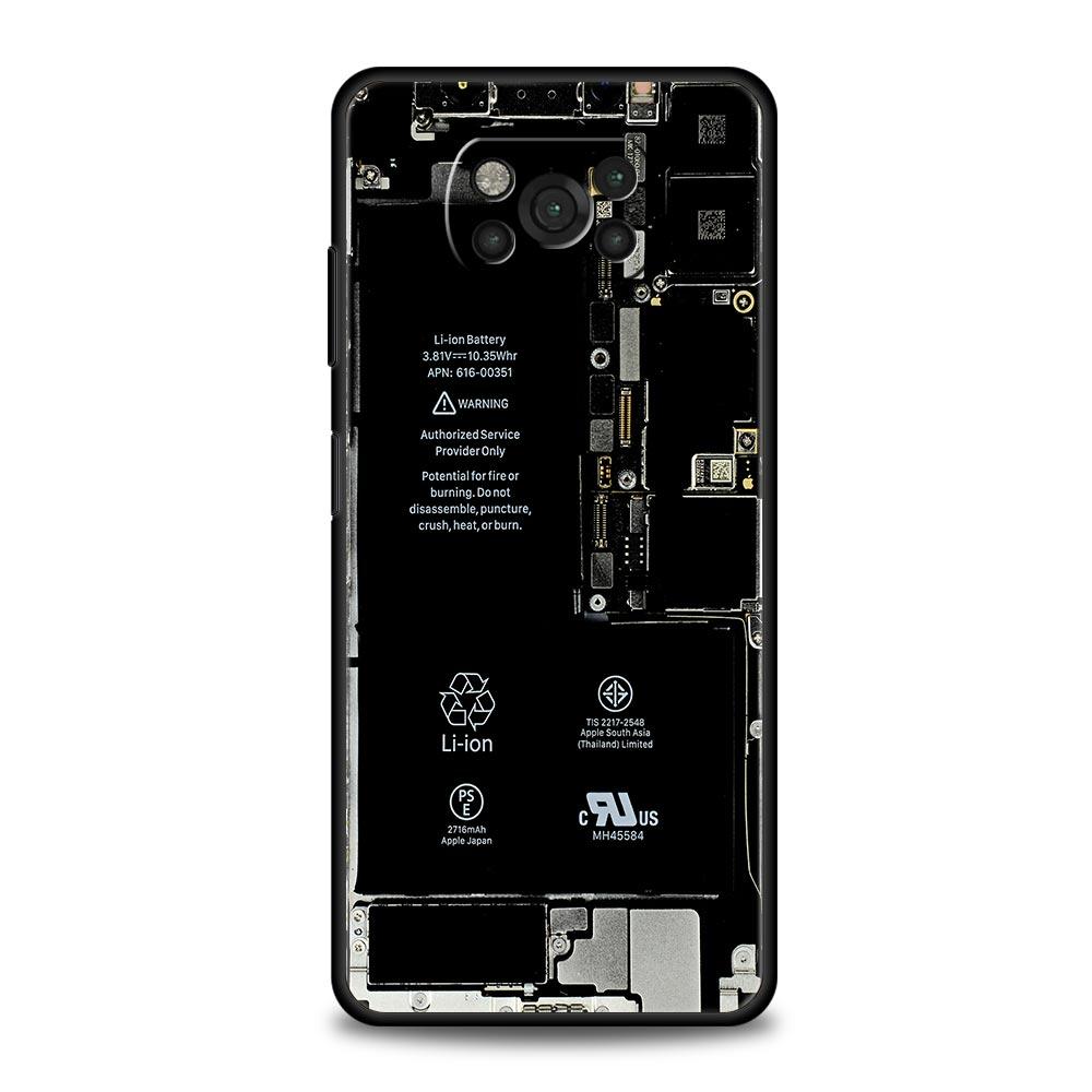 Чехол для телефона с рисунком печатной платы для Xiaomi Poco F7 F6 F5 F4 F3 X6 X5 X4 X3 NFC F7 Ultra M4 C51 C55 GT 5G Мягкий чехол из ТПУ