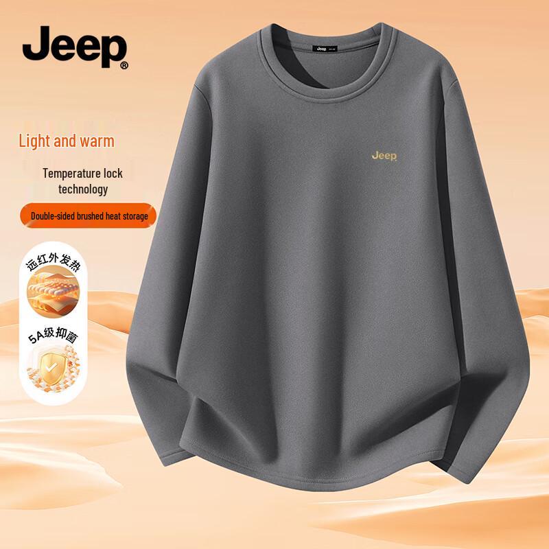 Jeep Мужская плотная термофутболка с длинным рукавом и круглым вырезом, на флисовой подкладке