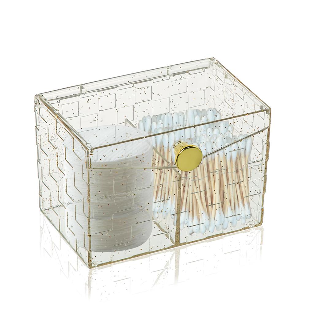 Qtip Holder, Cotton Swabs Holder Jars with Lids Vanity Storage Jars for Cotton Ball, Swabs Floss, Makeup Sponges Organizer