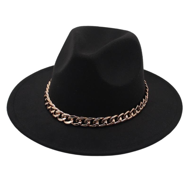 Шляпа-котелок с цепочкой, джазовая шляпа для мужчин и женщин, фетровая шляпа Джексона, сценическая твидовая шляпа