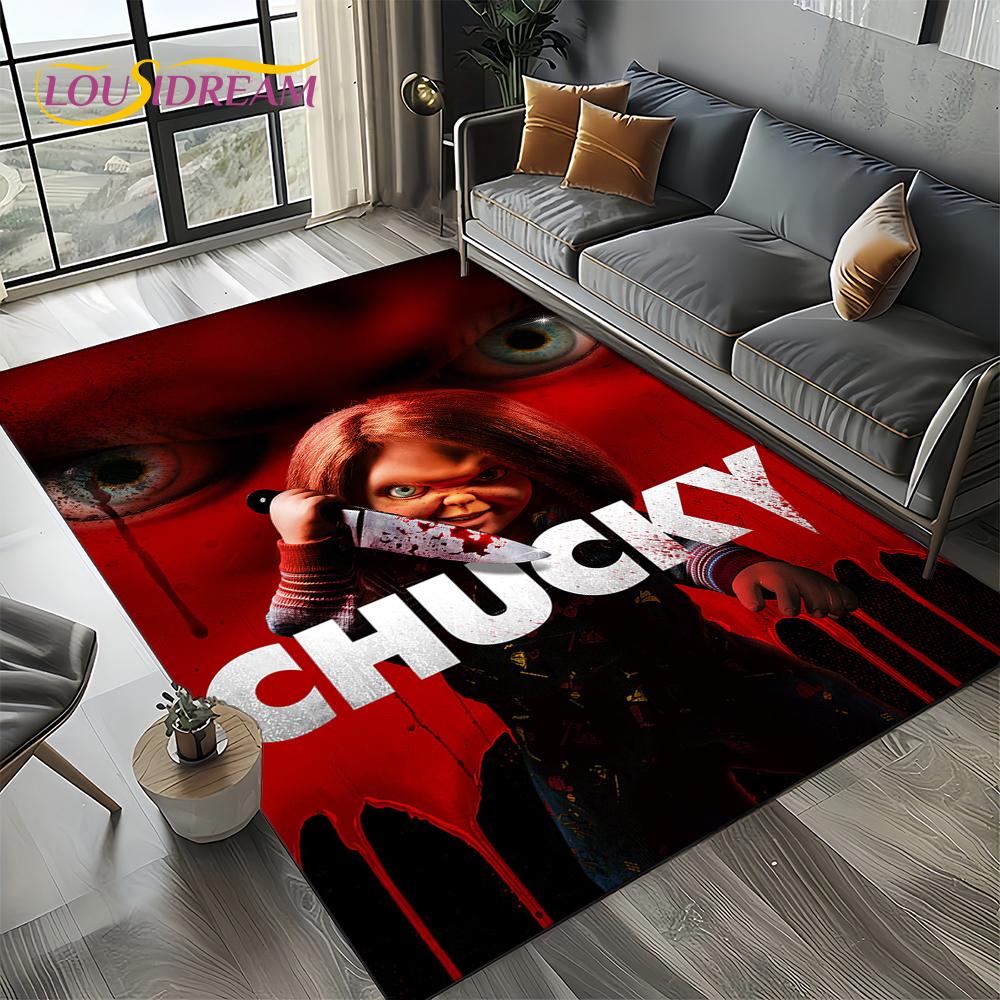 Ковер Коврик Персонаж Фильма Ужасов Чаки Пеннивайз Хэллоуин Пила для Гостиной Спальни Дома Украшение Дивана, Нескользящий Напольный Коврик